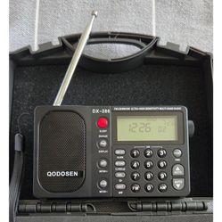 Qodosen Portable Ultra High Sensitivity Multi Band Shortwave Radio FM/LW/MW/SW, New In Box 