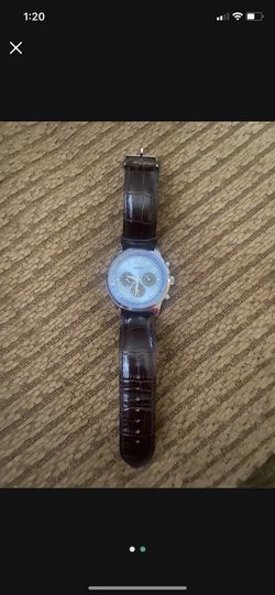 Guess Watch Blue Face And Brown Strap