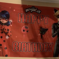 Happy Birthday Banner Miraculous Lady bug