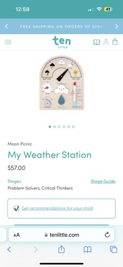 Nontoxic Montessori Wooden Weather Station
