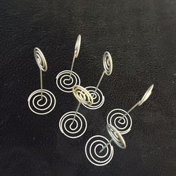 6 Spiral Wire Photo Card Holders