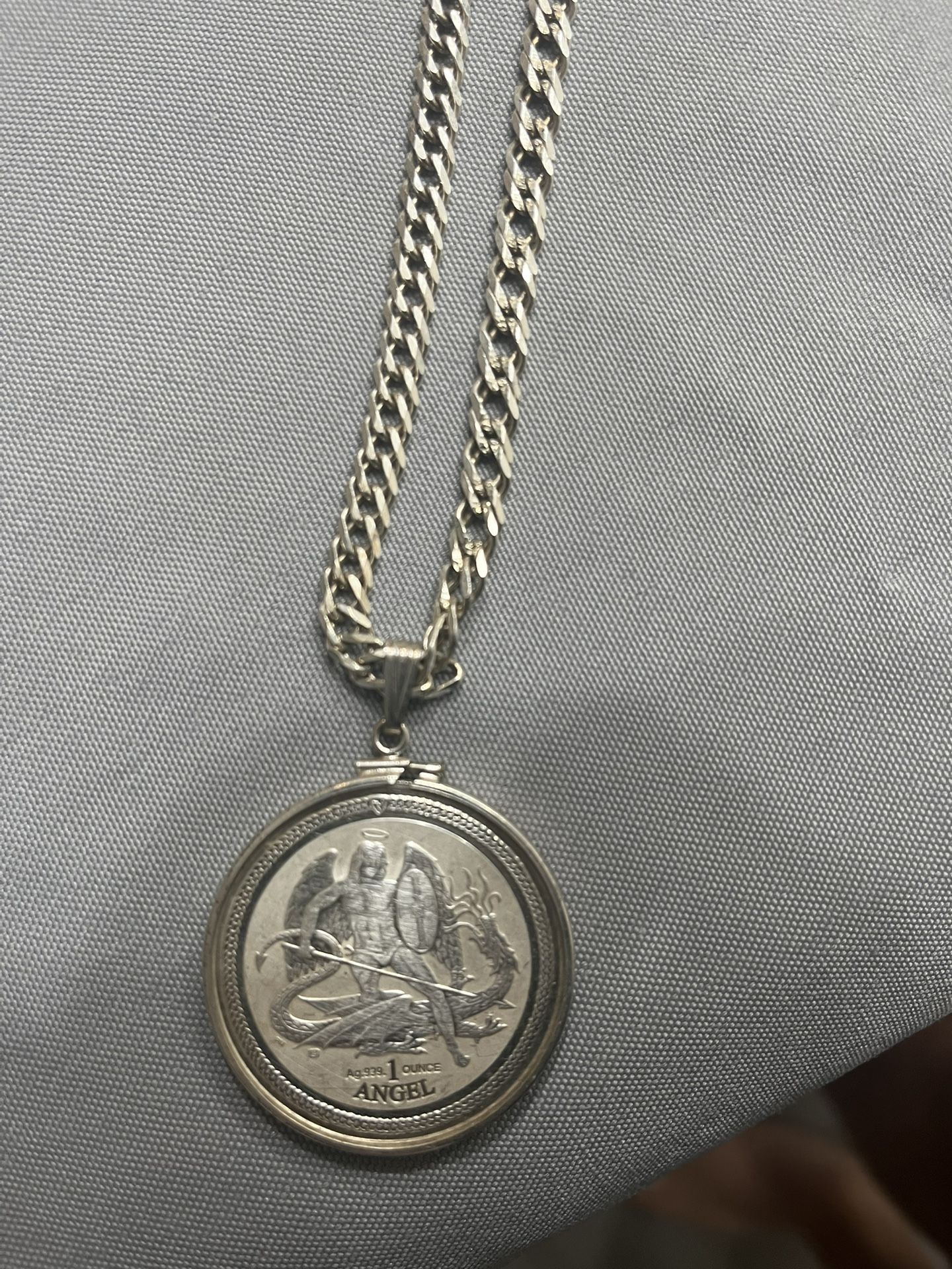 1oz Silver Coin With 12” Silver Chain