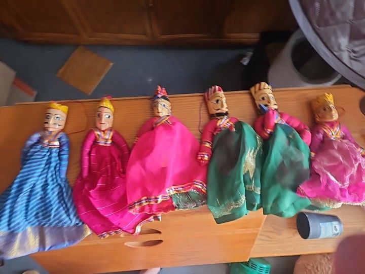5 Decorative Puppet Wooden Dolls