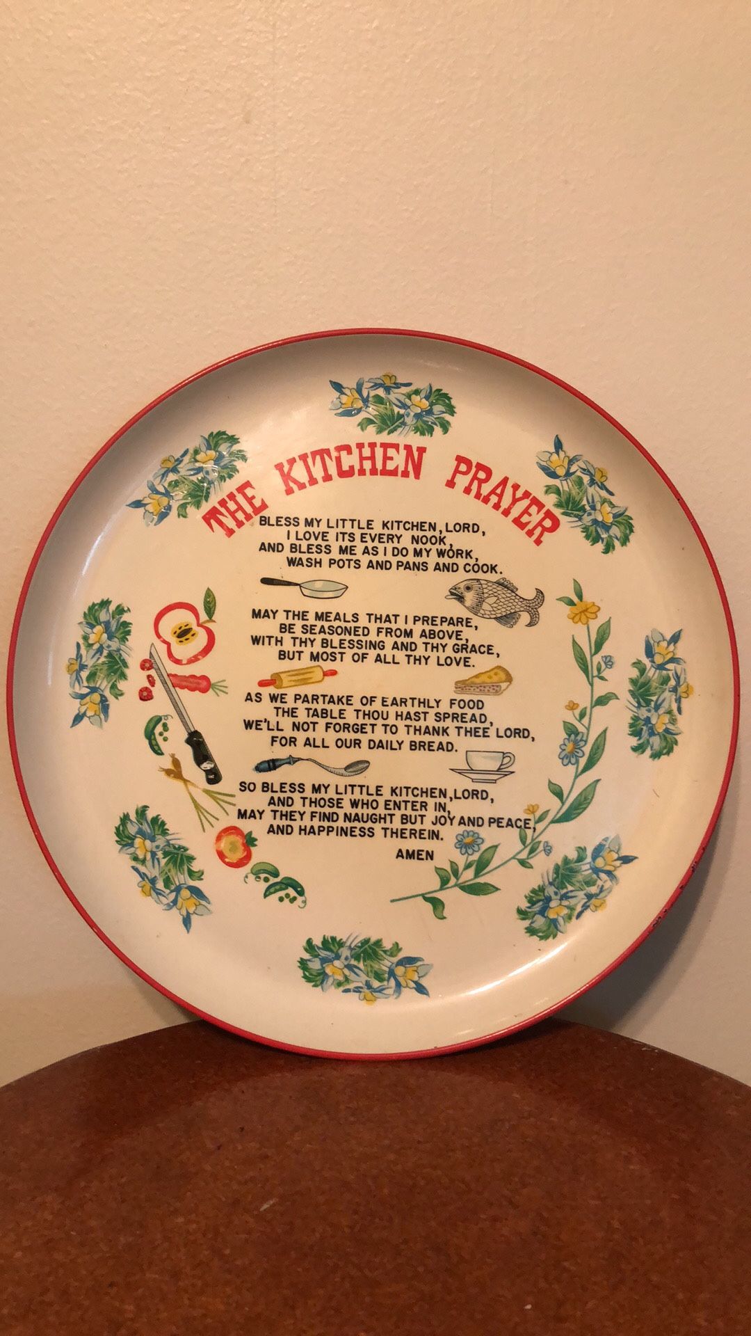 Vintage Decorative Melamine Plate The Kitchen Prayer