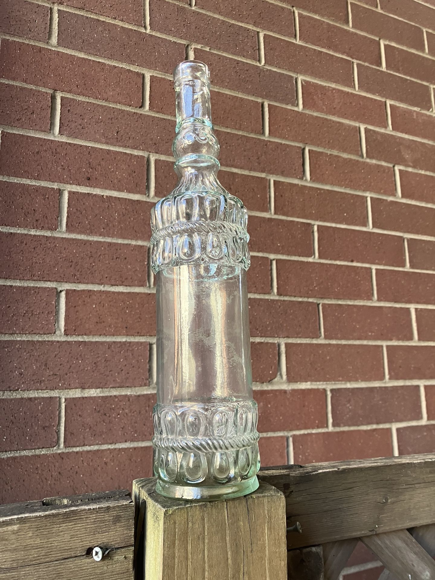 Vintage Sage Tint Decorative Bottle - 13” Tall - Excellent Condition