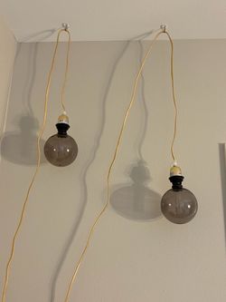 Plug in Pendant Lights with vintage bulbs