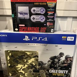Ps4 limited edition call of duty ww2 and super nontendo classic addition