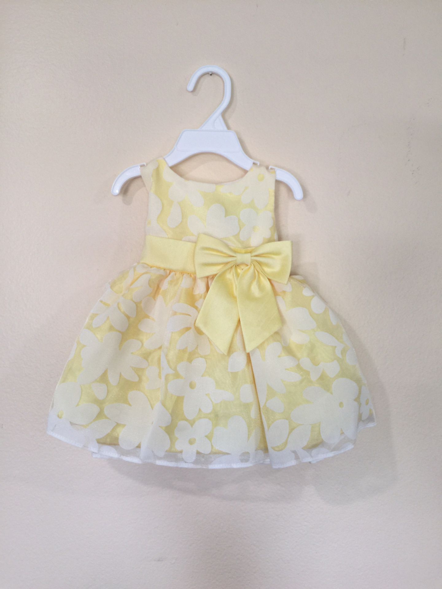 New Baby Girls Yellow Floral Dress Size 6-12 Months