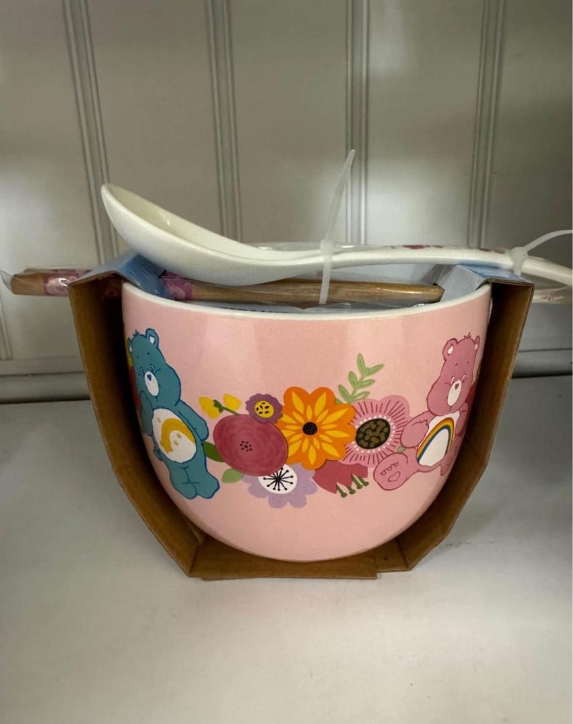 Care Bear Ceramic Bowl With Spoon And Chopsticks