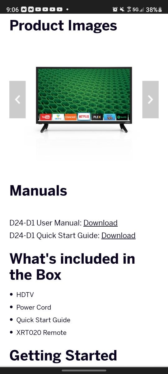 D24-D1 VIZIO SMART TV