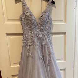 Light Blue/Grey Prom Dress, Size 2