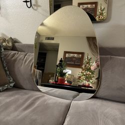 PERFNIQUE Brand, Irregular Wall Mirror Asymmetrical Gold Frame