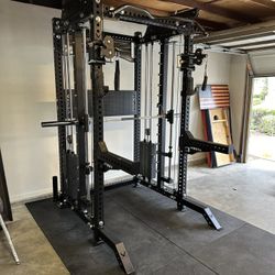 PRO SERIES Ultimate Half Rack Functional Trainer w/Smith Machine Bar | 400lb Stack | Gym Equipment | Fitness | Commercial | Squat Rack