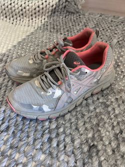 ASICS Trail Running Sneakers Gray Pink Size 8.5