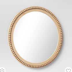 Round Wooden Mirror 