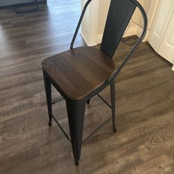 4 Black/brown Chairs For Sale