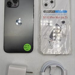 🔥Apple iPhone 12 Pro Max 512gb👀Unlocked With Case, Charger And Warranty $380