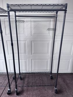 2 metal clothing racks