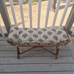 Wood Bench w/ Cushion 