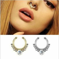 Charms Fake Septum Clicker Crystal nose ring