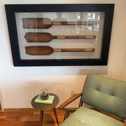 Vintage Outrigger Canoe Paddles – Framed Wall Display