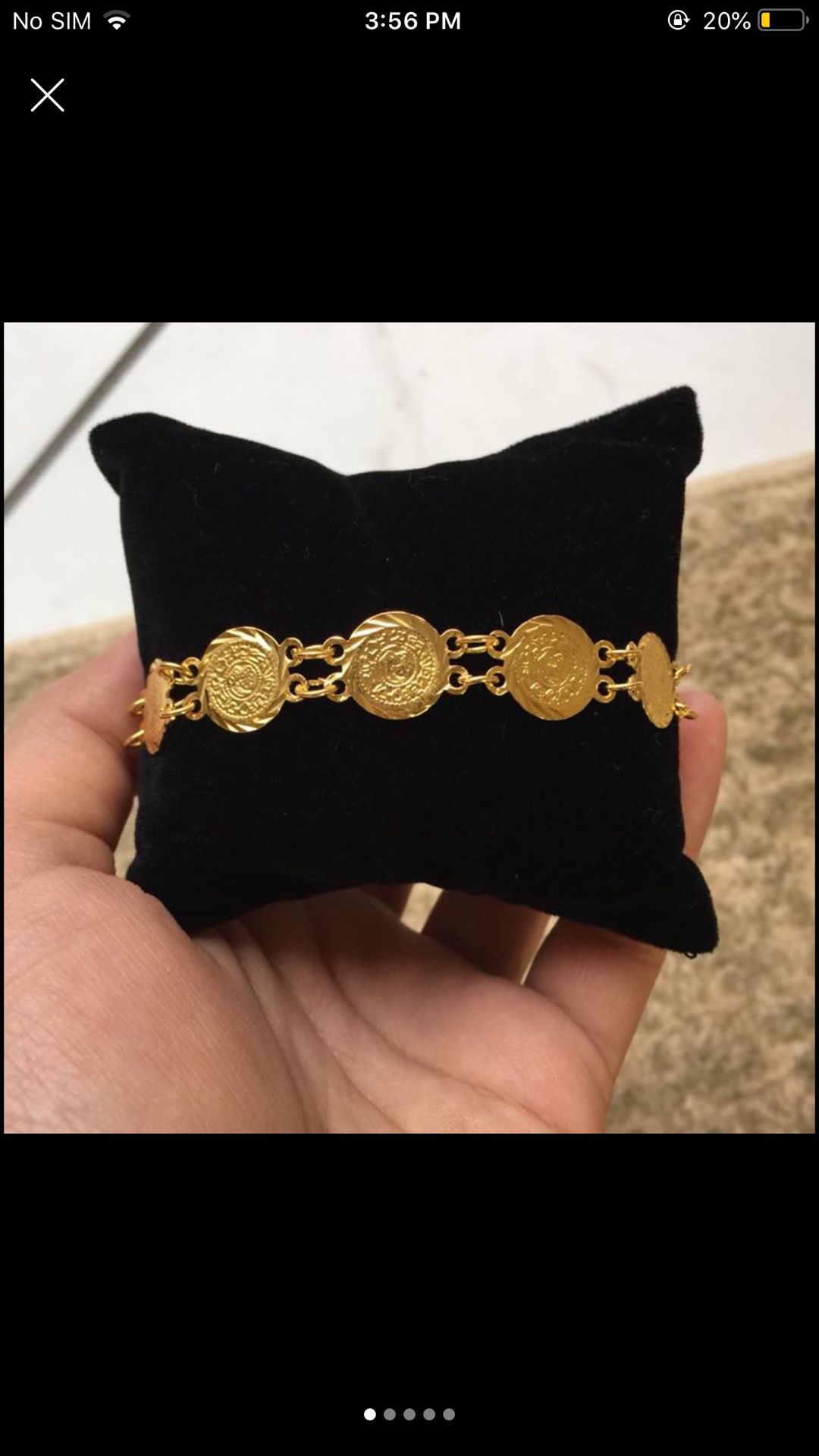Gold plated coin pound bracelet