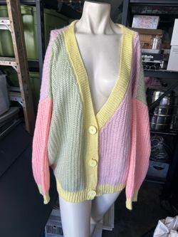 Princess Polly Naomi Cardigan Multi size S/M as is condition