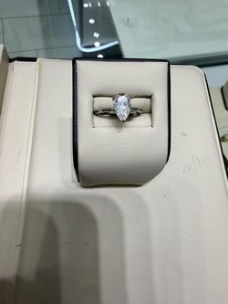 Pear Cut Solitaire Moissanite Engagement Ring