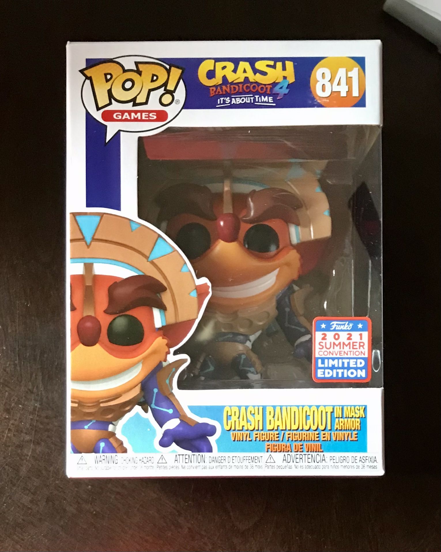 Funko POP! Crash Bandicoot In Mask Armor #841 FunKon Summer Convention 2021 SDCC NEW!