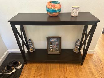 Black Entryway / Console Table with Lower Shelf