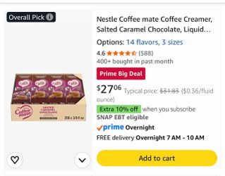 200 Coffee Mate Coffee Creamers - Best Flavor!