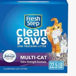 Fresh Step Clean Paws Multi-Cat Scented Clumping Cat Litter, 22.5-lb