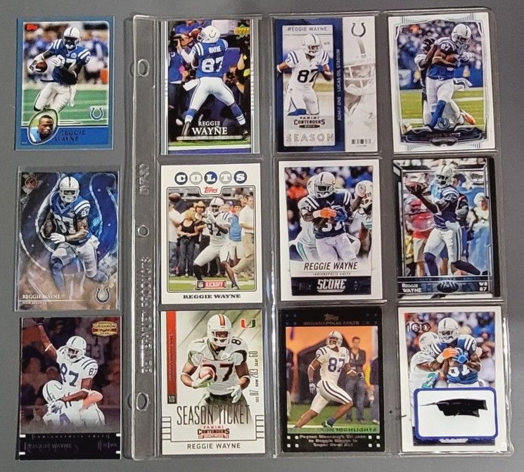 🏈 12 Card Lot - WR Reggie Wayne Cards