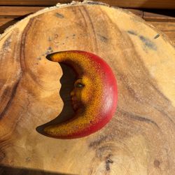 Vintage Celestial Crescent Moon Face Wall Decor