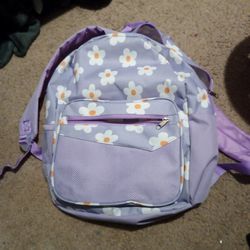 Purple Backpack With Flowers