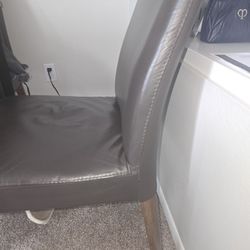 6 Brown Leather High Back Dining Chairs From SCANDINAVIAN DESIGN