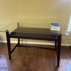 Black Glass Top Study Desk