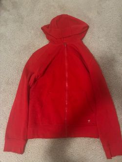 Red Full-Zip Hoodie Sweatshirt