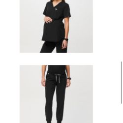 Figs Black Maternity Scrubs