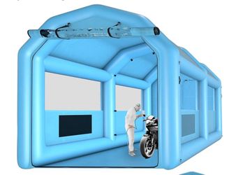 Inflatable Spray Booth 13.5x8.5x8.5ft – Portable Paint Tent w/750W Blower