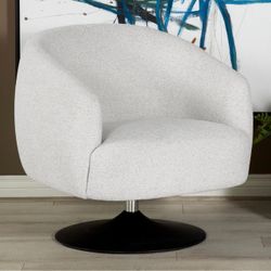 Boucle Biege Swivel Accent Chair