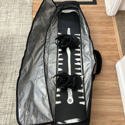 Ride Superpig 151 cm Snowboard, Union Flite Bindings, Dakine 165 cm Bag