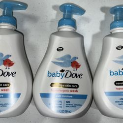 3 Dove Baby Sensitive Skin Body Wash 13oz Rich Moisture 