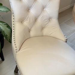 2 Velvet Biege Chair Brand New-$75