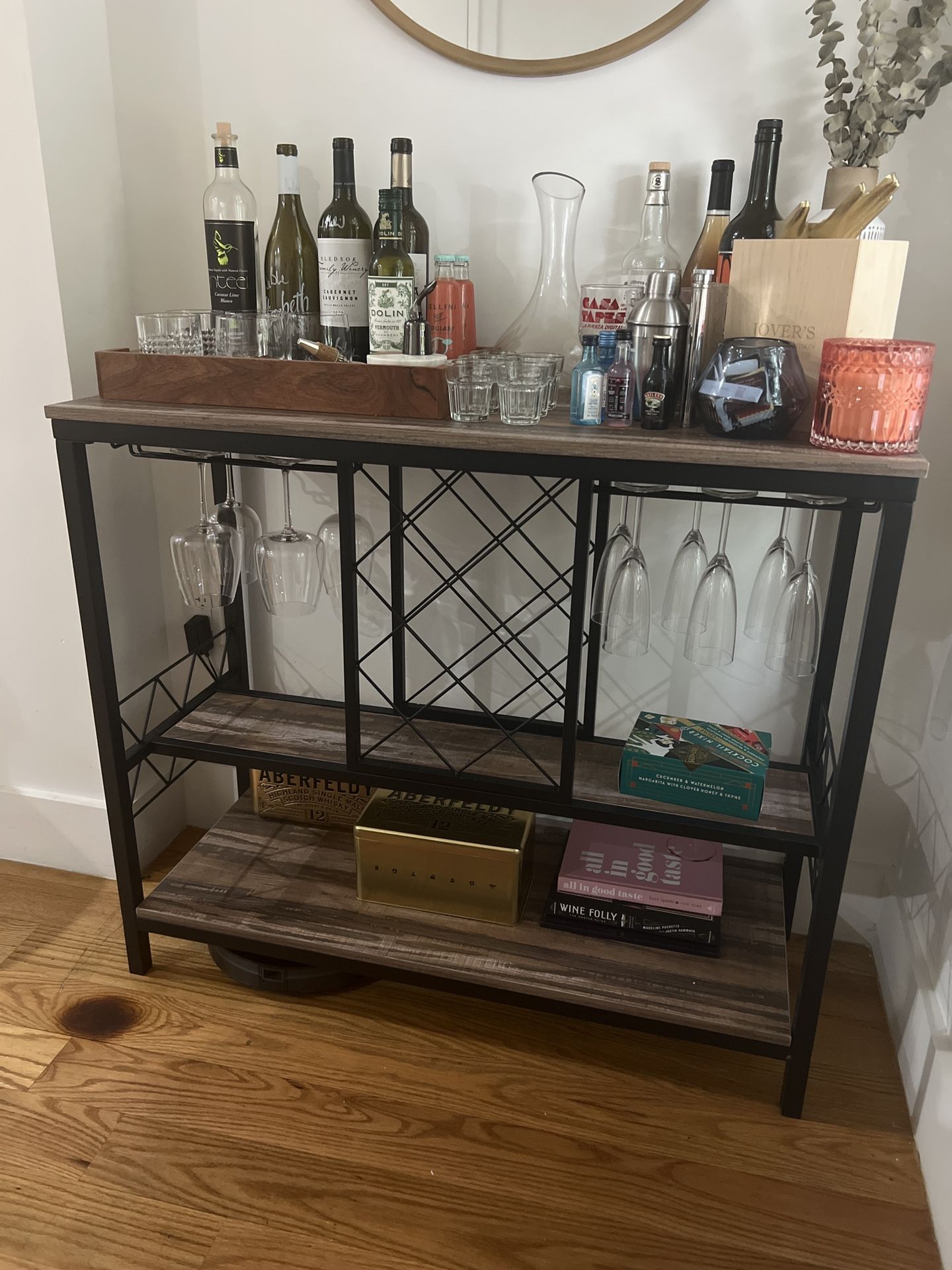 Bar Cart with Wine Rack