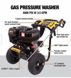 DeWalt 4000 PSI Gas Pressure Washer máquina de presión de gasolina