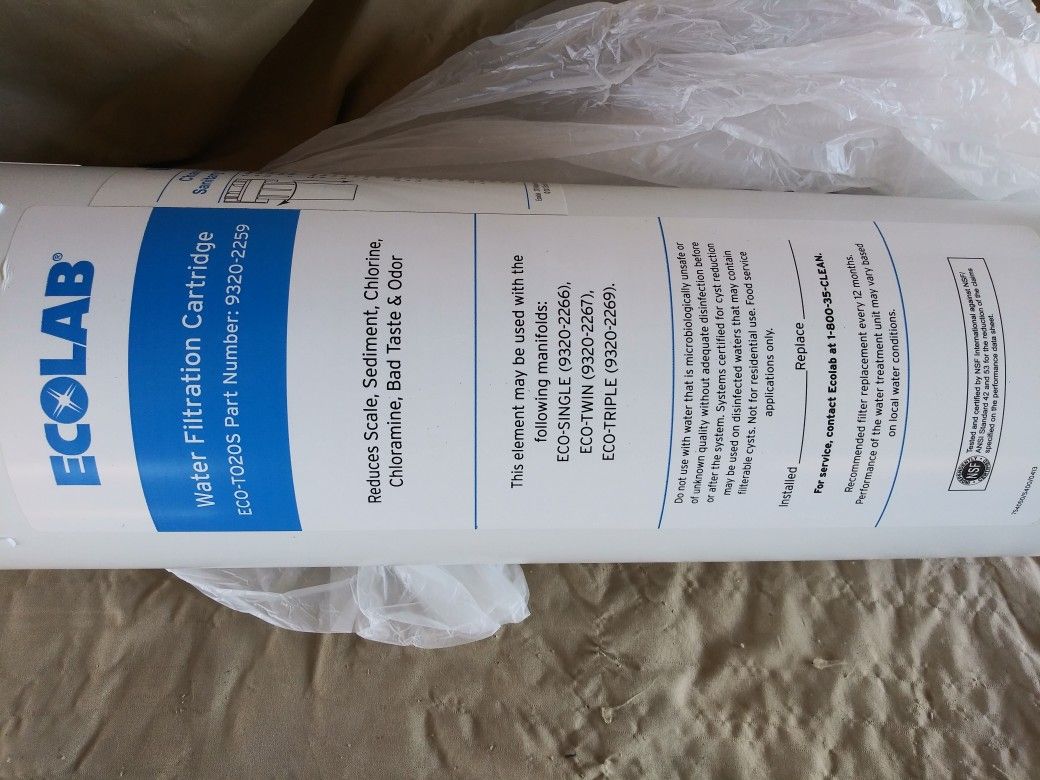 Ecolab Water Filtration Cartridge EcoT020S PART NUMBER 93202259. NEW