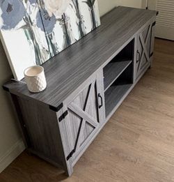 Grey wood Tv stand