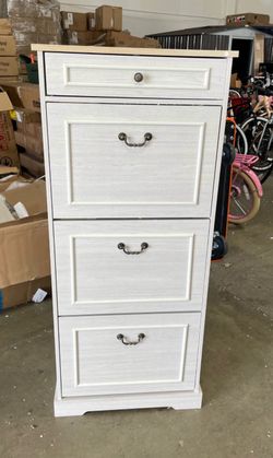Minor Screw Holes Newly Assembled 3 Flip Drawers Freestanding Shoe Rack Shoe Storage Cabinet