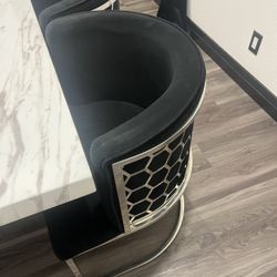 Dining Chairs Black Suede 